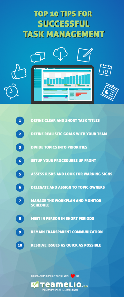 Top 10 Tips For Successful Task Management Infographic